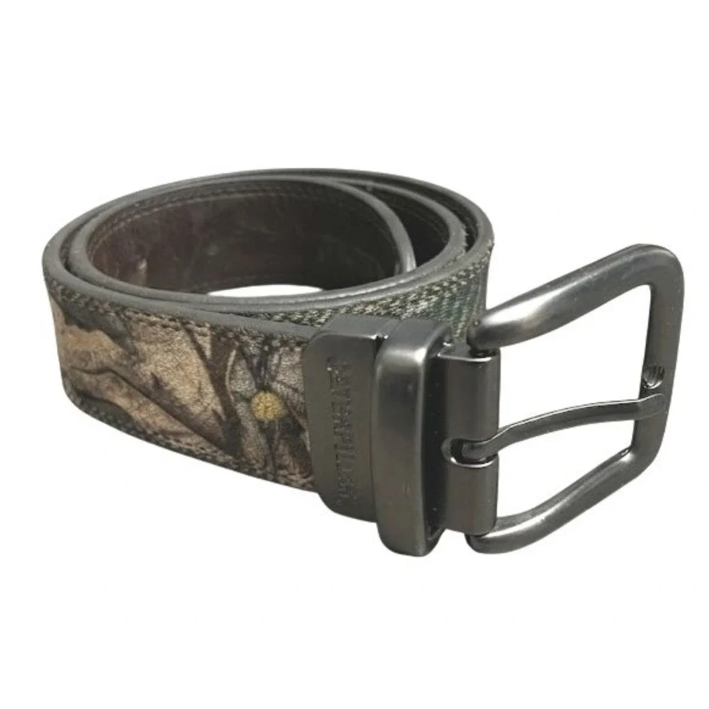 Browning Reversible Belt Mens Size 34 Camo Canvas Leather Outdoor Work Hunting